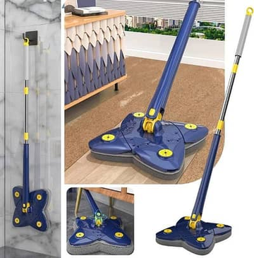 4 Sides Triangle Auto Squeeze Long Handle Mop