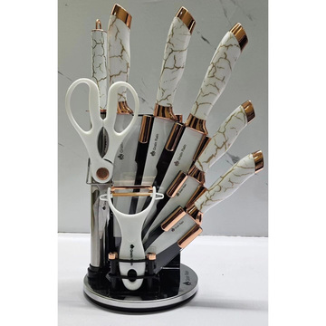 Marble Handle Non Stick Stailness Steel Chef Knives Set Cooking Tool