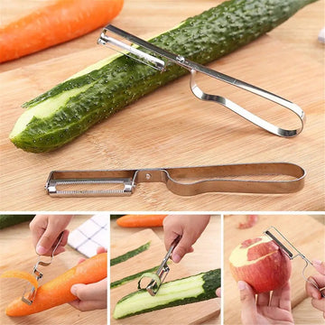 Vegetable Peeler Portable Multifunction Silver Fruit Cutter