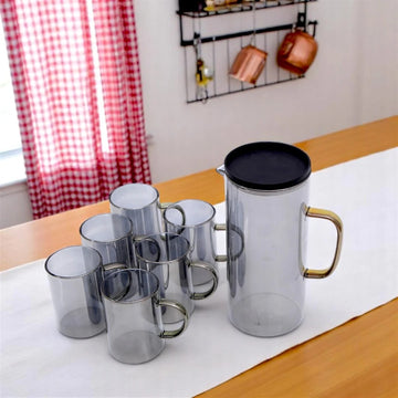 Black Water Set with 6 glass