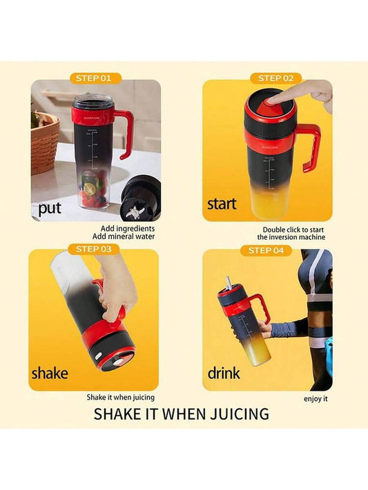 BAMOUSSE MaxLiquid Portable Rechargeable Juicer Blender Bottle 600ml – for Travel & Gym