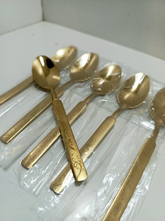 Small 6pcs Set Golden Spoon set - G1