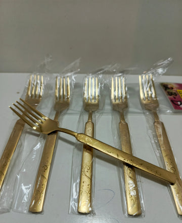Small 6pcs Set Golden Fork set - G2