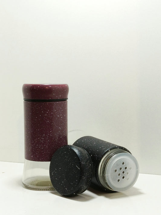 Salt and Pepper Shakers with Stainless Steel Lid & Glass