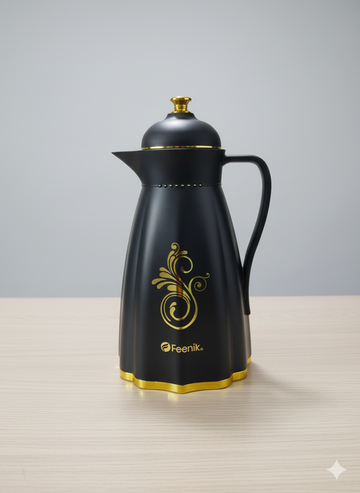 Black Royal Design 1.0L Thermos Vacuum Flask Teapot