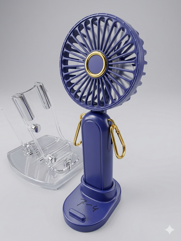 Portable Handheld Mini Fan speed Led Digital Display Folding Usb Charging Electric Fan With Lanyard