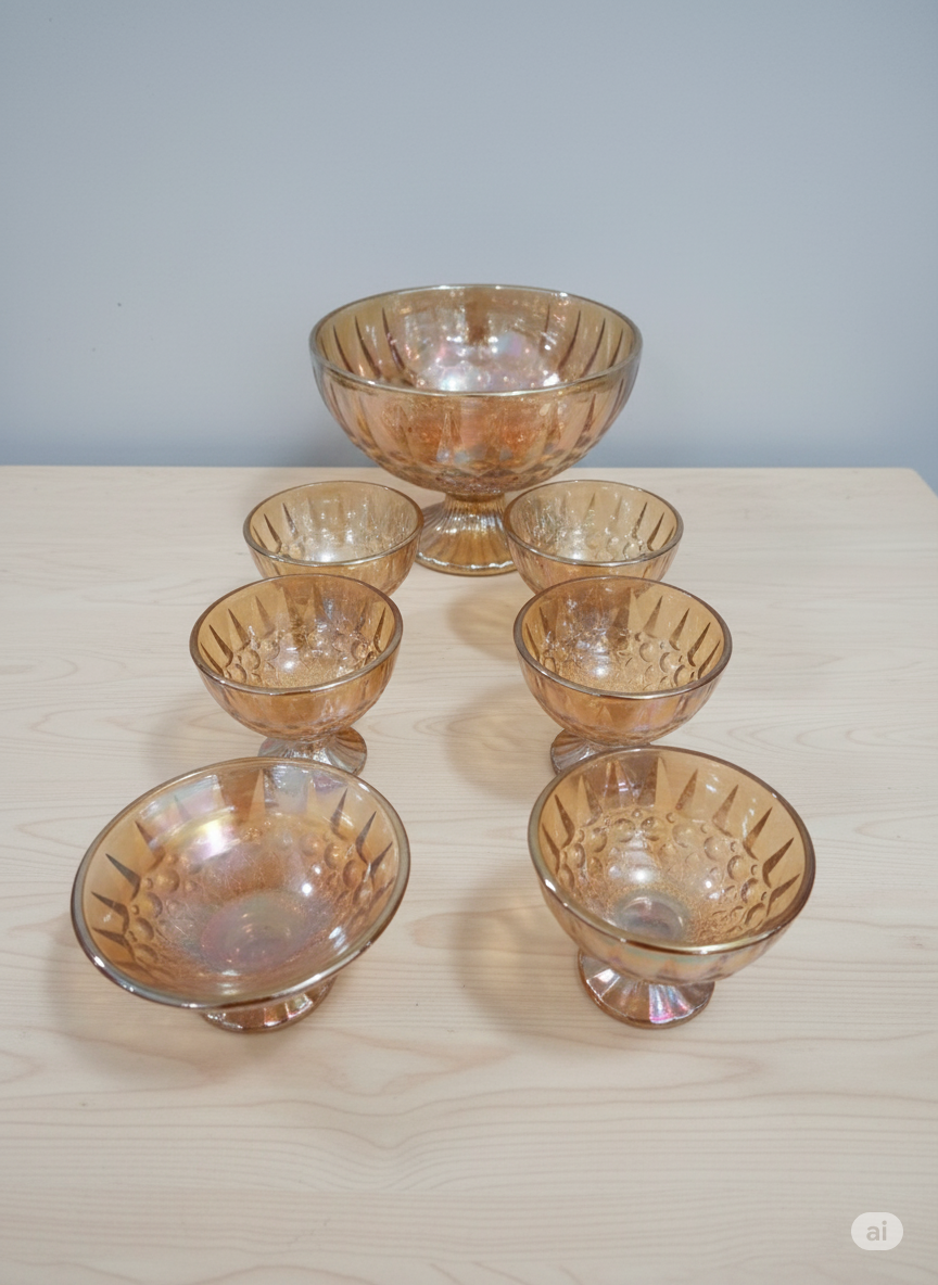 Ice cream set colors glass Set 6 pcs  modern style