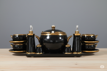 Black Golden Bowl Soup set 13 pcs set