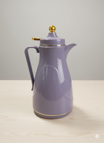 Purple Golden Vacuum Flask Tea And Coffee Pot 1Liter Thermos
