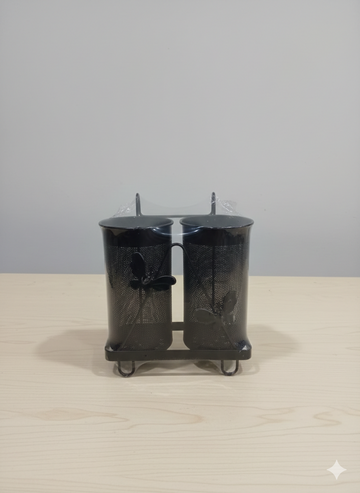 Black Mesh Metal Utensils Holder , Pen Holder - For Kitchen and office Organizer Multipurpose