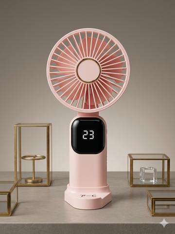 USB Rechargeable Handheld Fan -  Speed Mini Fan with Digital Display