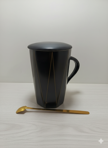 Printed Ceramic Coffee Mugs with Golden Design | Luxury Ceramic Mug Collection