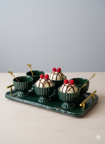 Dessert Bowls Round Solid Ice Cream Bowl Classic Serving Bowls , Tableware Set of 6