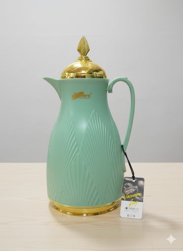 Green Golden Vacuum Flask Tea And Coffee Pot 1Liter Thermos
