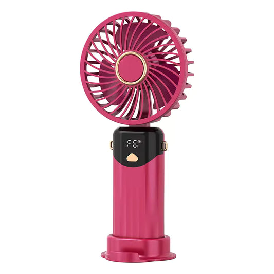 Portable  6xSpeed Fan Led Digital Display with typeC Cable & Lanyard