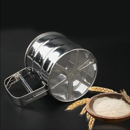 Flour Sugar Icing Mesh Sifter Shaker Baking Kitchen Tool Stainless Steel