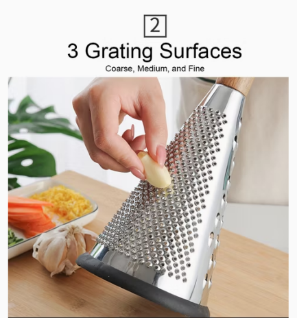 Stainless Steel Vegetables Grater with Wooden Handle
