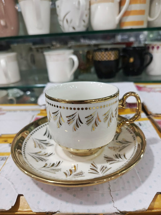Golden white  Cup & Saucers - Vol 5
