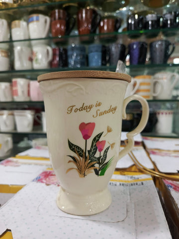 Coffee Mug with Spoon & Lid Set