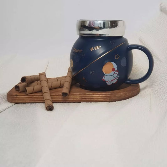 Space Printed Ceramic Mugs With Lids