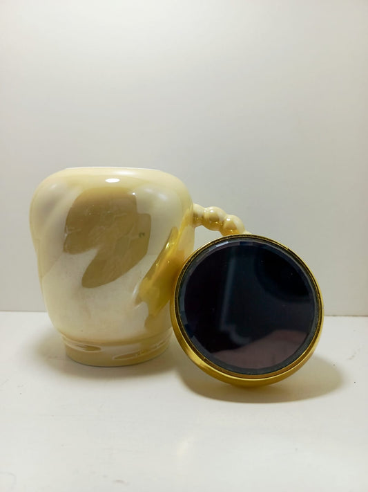 Coffee Mugs Set With Golden Lid Ceramic Mug