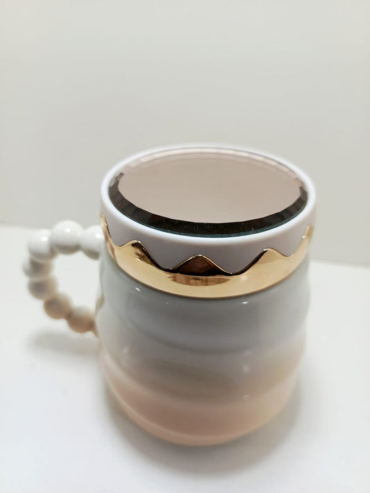Royal Crown Simple Coffee Mugs Set Gold Accents, 500ml  Printed Coffee and Tea Ceramic Mug