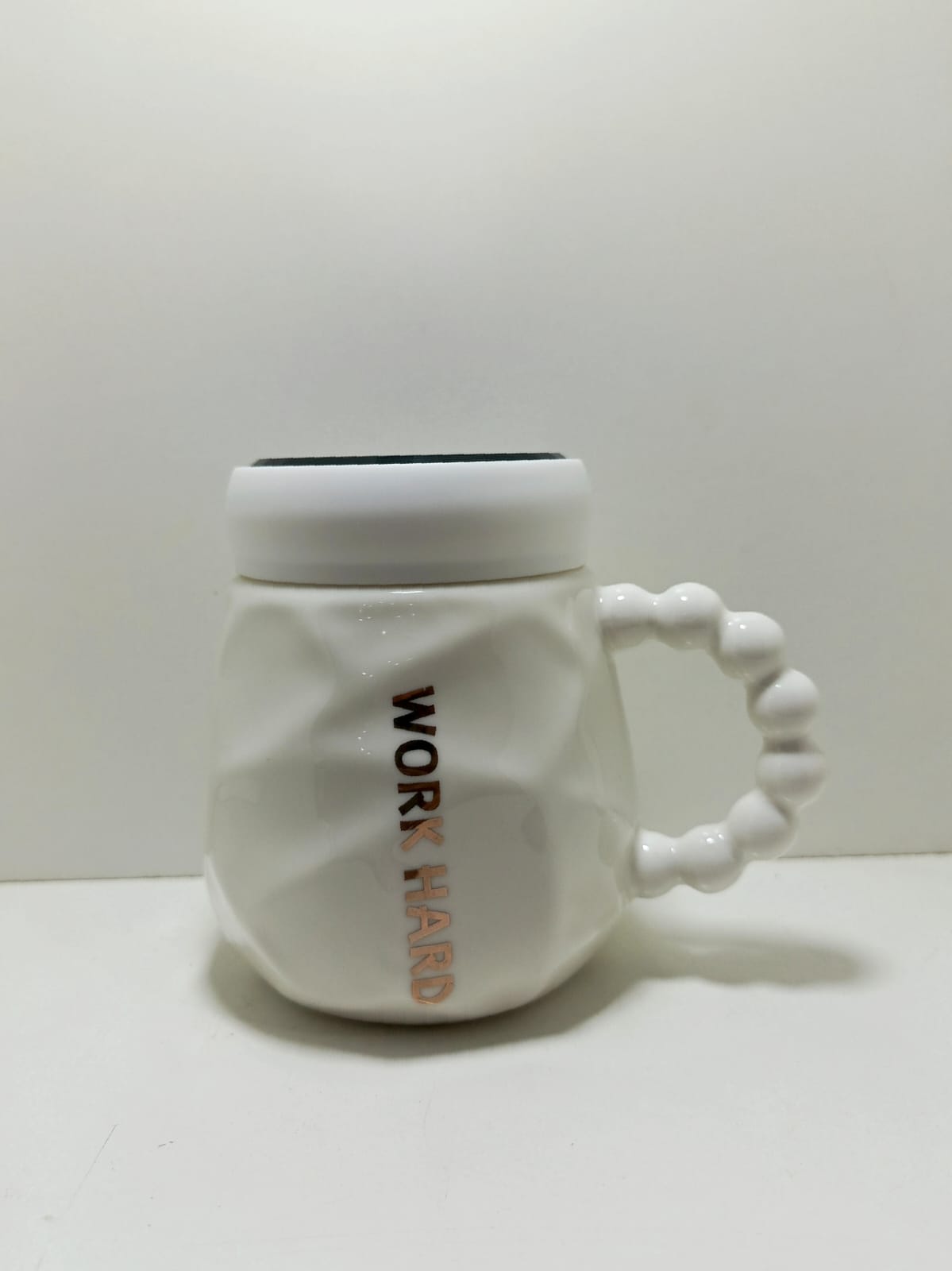 White Coffee Mugs Set Printed work hard Ceramic Mug