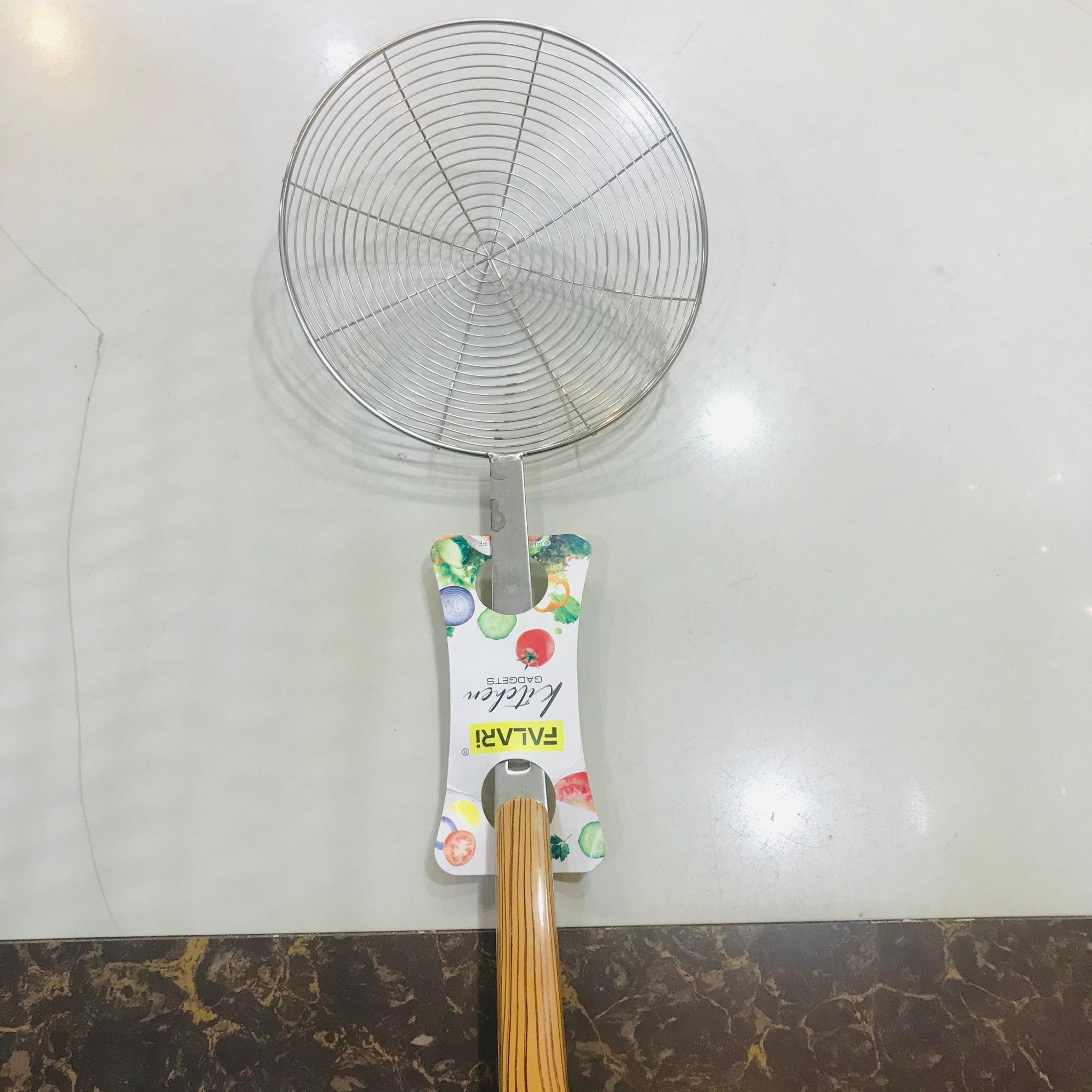 Fry Strainer Stainless Steel with Wooden Handle heavy Material