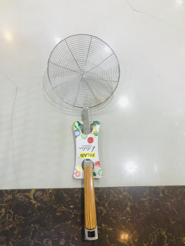 Fry Strainer Stainless Steel with Wooden Handle heavy Material
