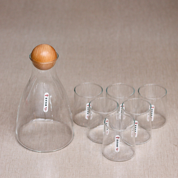 Wooden Ball Imported Glass Water Set