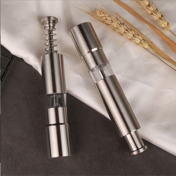 Portable Stainless Steel Thumb Pepper Grinder One Hand Manual Pepper Mill Set