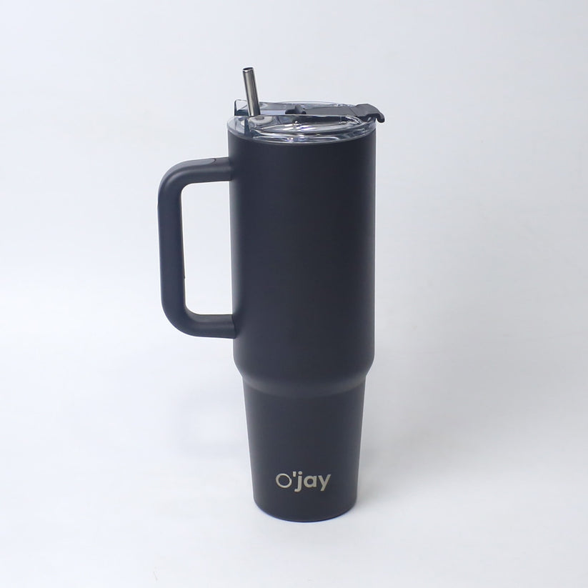 O’jay Matte Black Tumbler | Leak-Proof Stainless Steel
