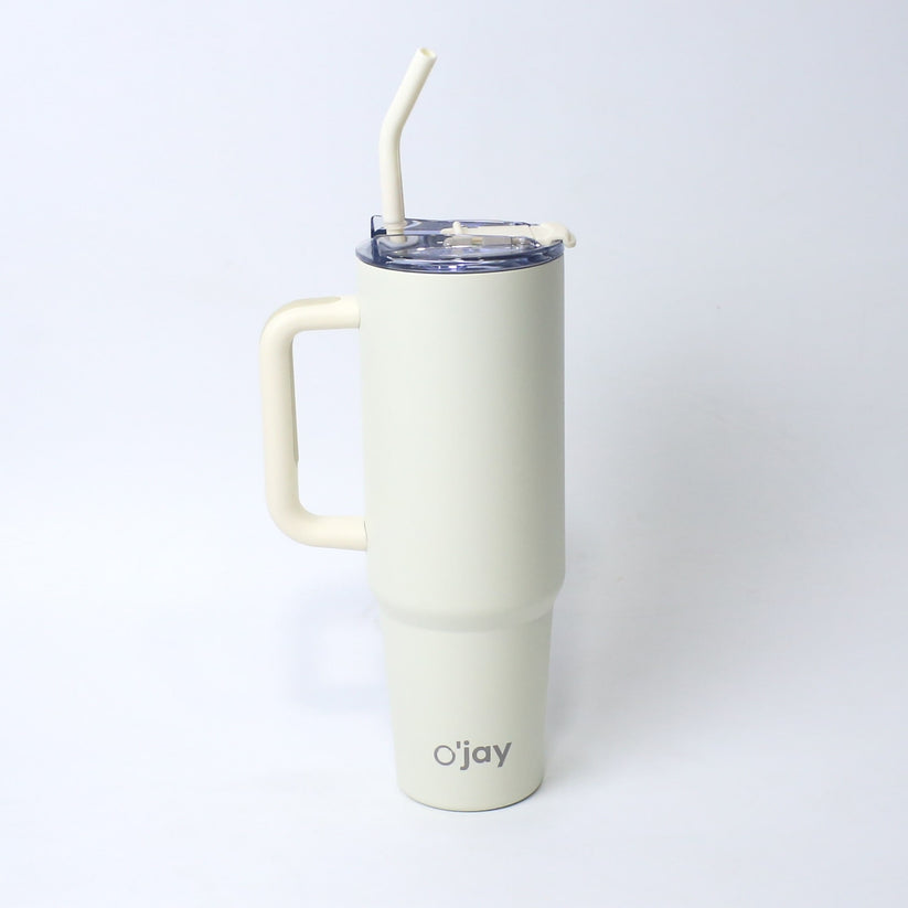 O’jay Ivory White Tumbler| Stainless Steel | Leak-Proof / 1500ml