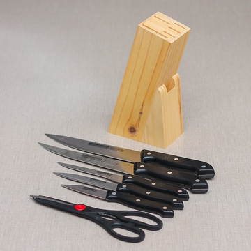 7 Piece Knife Wood  Block Set