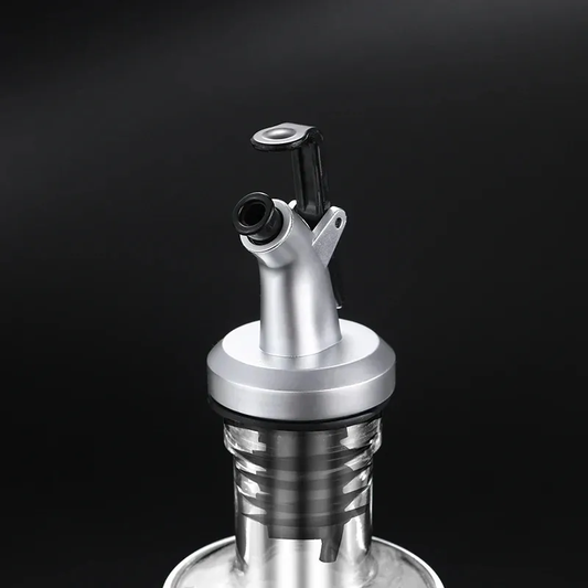 Oil Bottle with Funnel Glass & Steel  Oil Dispenser with Nozzle