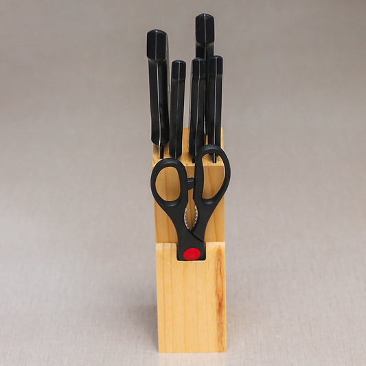 7 Piece Knife Wood  Block Set