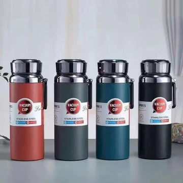 Matte Stainless Steel Vacuum Bottle 1000 ml Keeps Hot and Cold