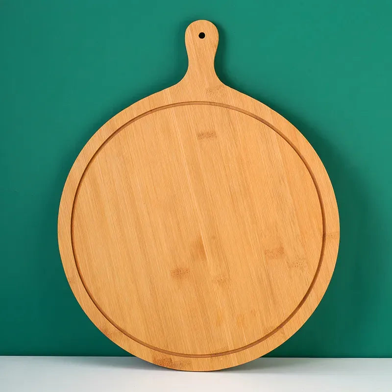 Pizza Round Wood Serving Board Bread Board Cheese Paddle Board