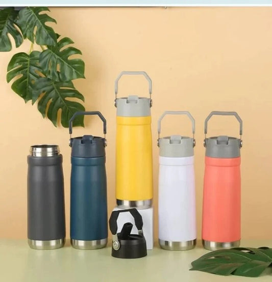 Flip Straw Vacuum Flask Stainless Steel – Water Bottle 650 ML