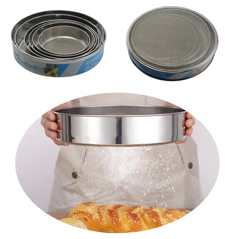 6PCS Stainless Steel Flour Sieve Pasty Baking Supplies Powder Flour Sifter