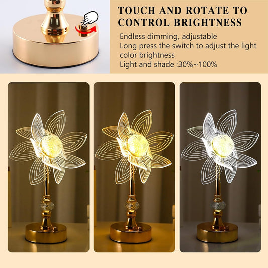 3D Acrylic Decorative Ambient Table Lamp -Flower