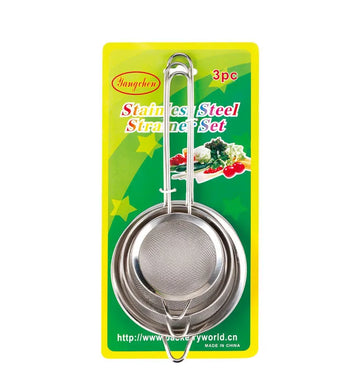 Chye pony, Pack of 3 stainless steel fine mesh tea strainer