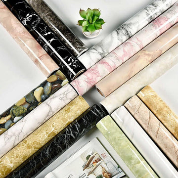 Self Adhesive Anti Oil-Waterproof Kitchen Wallpaper Marble Sheet for Kitchen and Bathroom wall ( 45CM x 200CM )