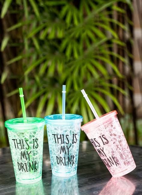 Acrylic mug Frosty Mug Mason Ice Jar with Straw and Lid Freezing Gel for Soft Drinks