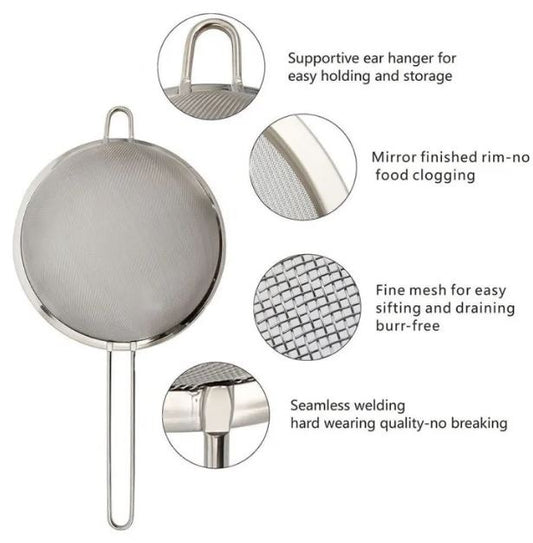 Chye pony, Pack of 3 stainless steel fine mesh tea strainer