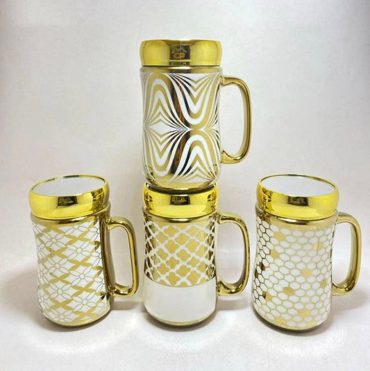 Ceramic Tea and Coffee Cup Mirror Cover Mug Creative Design Cup With Lid Tea Cup 450 ML