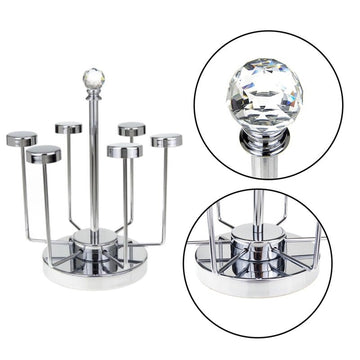 Cup Mug Glass Holder Rack Stainless Steel 6 Cups Drying Rack Stand