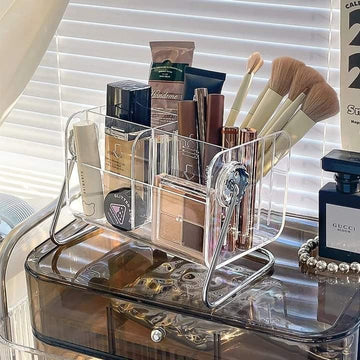 6 Grids Remote Control Holder Storage Box Acrylic Office Organizer Air Conditioner TV Remote Phone Makeup Brush Home Organizer