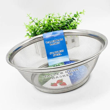 Stainless Steel Fruits & Vegetables Washing Bowl Multipurpose Strainer