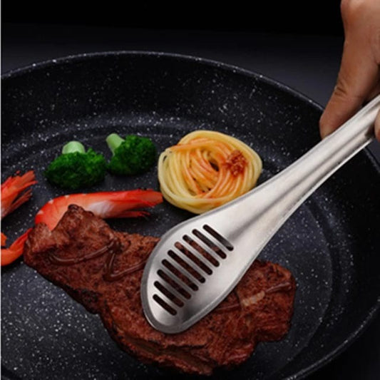 Kitchen Tool Set Heat Bread Tong Stainless Steel Salad BBQ Cooking Food Serving Utensil Tongs